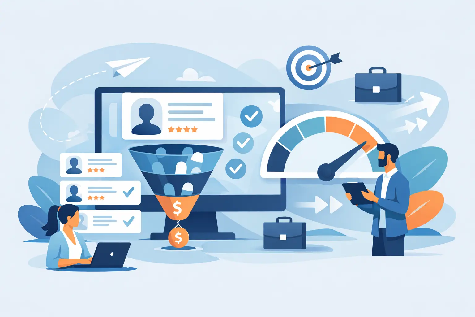 Dashboard illustrating lead qualification software routing inbound calls via conversational voice AI into CRM workflows